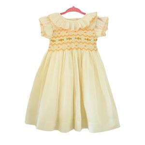 Charming Cream Dress with Orange Accents